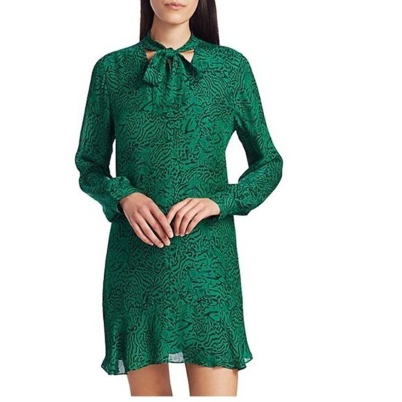 Parker Mercer Animal Print Silk Blend Dress - Picture 1 of 7
